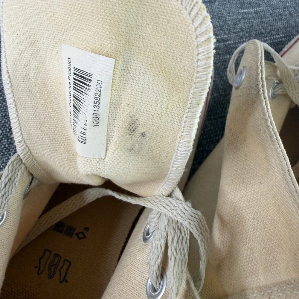 Vintage Made in USA Converse Chuck Taylor High Top Size 11 Natural Cream 90s